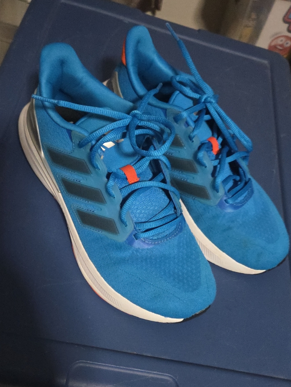 adidas Kids Blue and Orange Sneakers Size 7Y